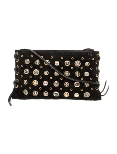 Pre-owned St John Suede Crossbody Bag In Black