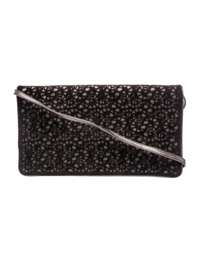 Pre-owned St John Suede Crossbody Bag In Black