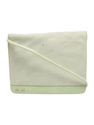 Pre-owned St John Suede Crossbody Bag In Green