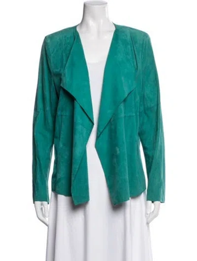 Pre-owned St John Suede Jacket In Blue