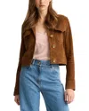 St John St. John Authentic Suede Jacket In Brown