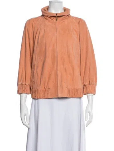 Pre-owned St John Suede Jacket In Pink