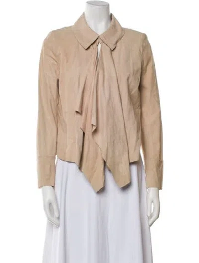 Pre-owned St John Suede Jacket W/ Tags In Neutral