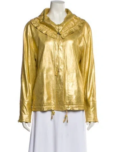 Pre-owned St John Suede Jacket In Yellow
