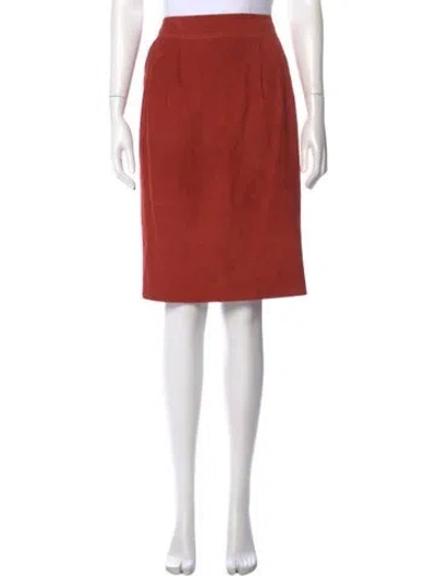 Pre-owned St John Suede Knee-length Skirt In Orange