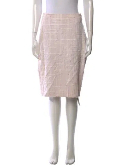 Pre-owned St John Suede Midi Length Skirt In Pink