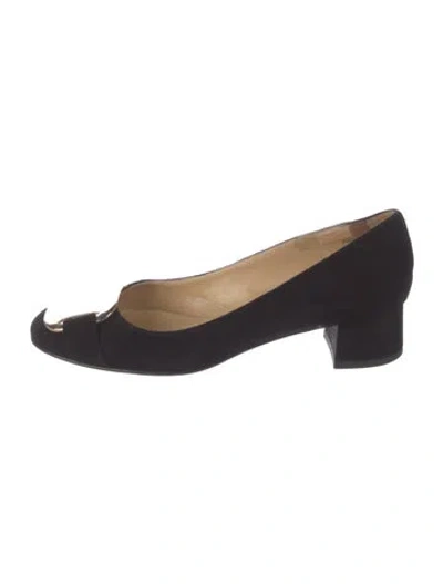 Pre-owned St John Suede Pumps In Black