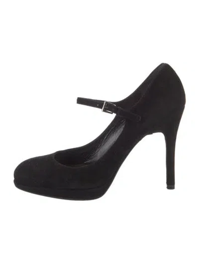 Pre-owned St John Suede Pumps In Black