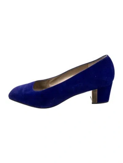 Pre-owned St John Suede Pumps In Blue