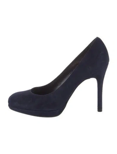 Pre-owned St John Suede Pumps In Blue