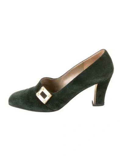 Pre-owned St John Suede Pumps In Green