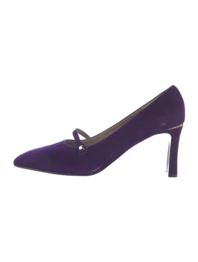 Pre-owned St John Suede Pumps In Purple