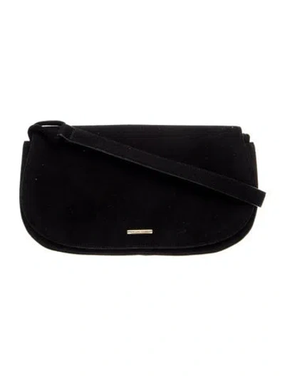 Pre-owned St John Suede Shoulder Bag In Black