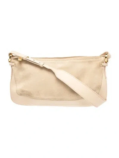 Pre-owned St John Suede Shoulder Bag In Neutrals