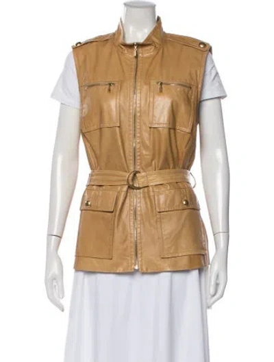Pre-owned St John Suede Vest In Orange