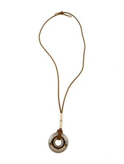 Pre-owned St John Swarovski Crystal Pendant Necklace, 24" In Multicolor