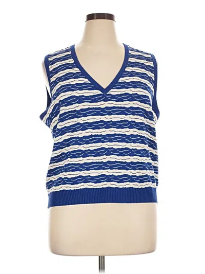 Pre-owned St John Sweater Vest In Blue