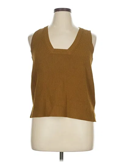 Pre-owned St John Sweater Vest In Brown