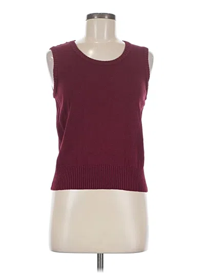 Pre-owned St John Sweater Vest In Burgundy