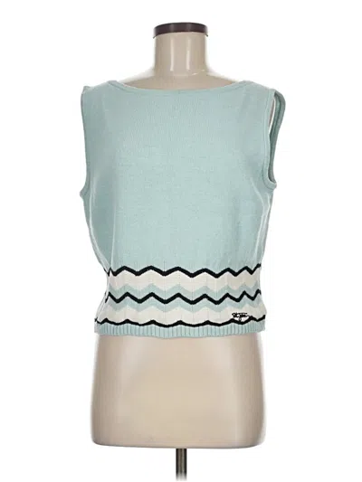 Pre-owned St John Sweater Vest In Teal