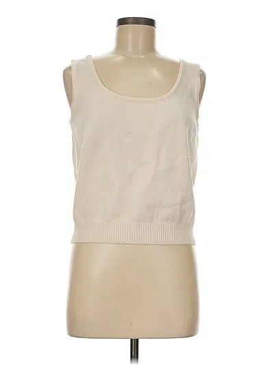 Pre-owned St John Sweater Vest In White