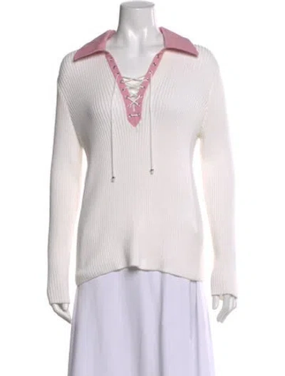 Pre-owned St John Sweater In White