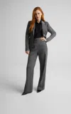 St John Tabitha Pant In Satin Back Crepe In Gray