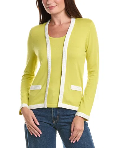 St John St. John Tank Cashmere-blend Cardigan In Yellow
