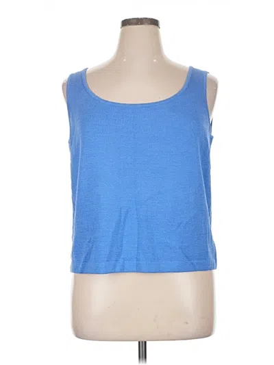Pre-owned St John Tank Top Blue Square Neckline Tops