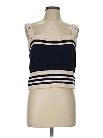 Pre-owned St John Tank Top Blue Strapless Neckline Tops