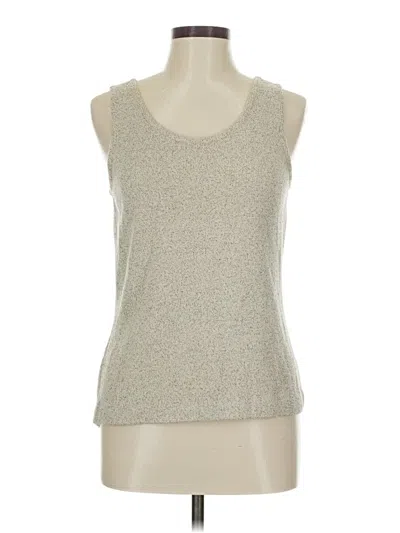 Pre-owned St John Tank Top Silver Strapless Neckline Tops