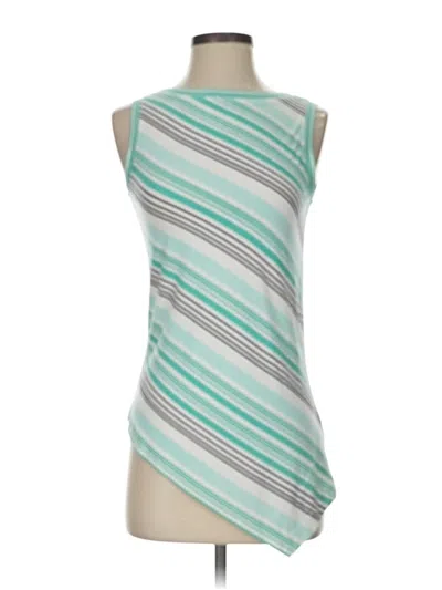 Pre-owned St John Tank Top Teal One Shoulder Neckline Tops