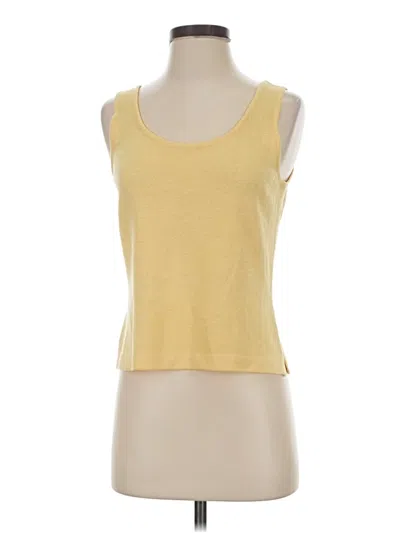 Pre-owned St John Tank Top Yellow Strapless Neckline Tops