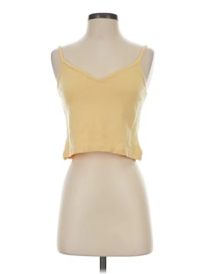 Pre-owned St John Tank Top Yellow Strapless Neckline Tops