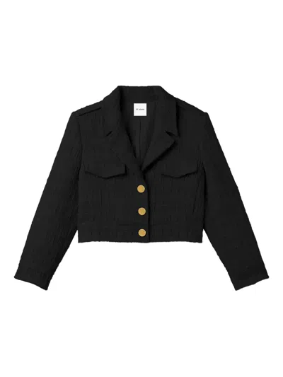 St John Textured Button Jacket In Black