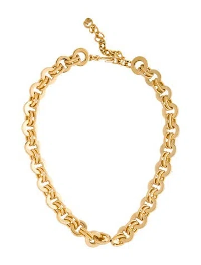 Pre-owned St John Textured Chain Necklace, 19.5" In Multicolor