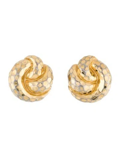 Pre-owned St John Textured Clip On Earrings In Multi