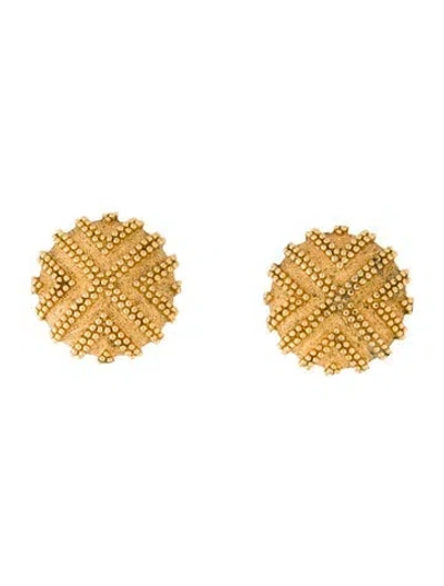Pre-owned St John Textured Clip-on Earrings In Multi