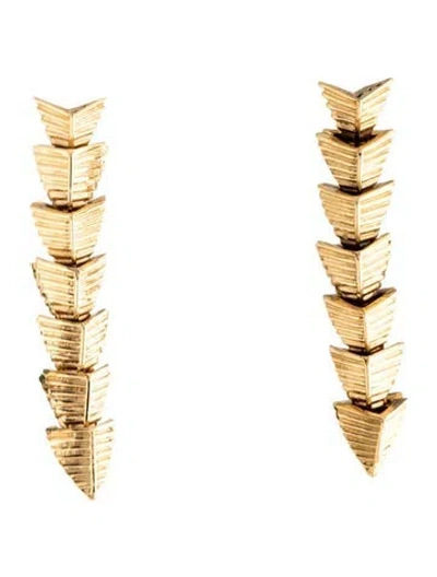Pre-owned St John Textured Drop Earrings In Multicolor