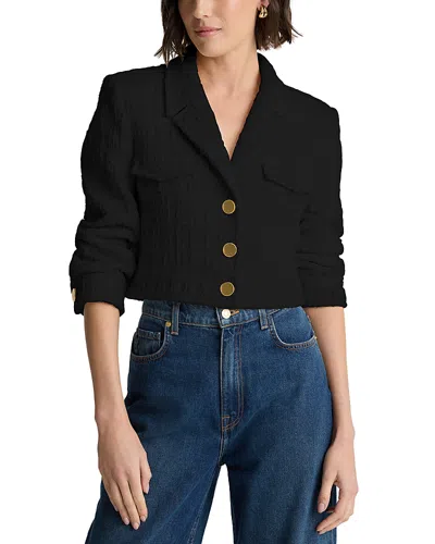 St John Textured Plaid Jacket In Black