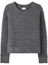 St John Two Tone Cable-knit Sweater In Grey