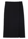 St John Textured Tweed Skirt In Black