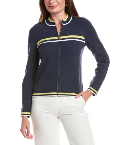 St John St. John Textured Zip Sweater In Black