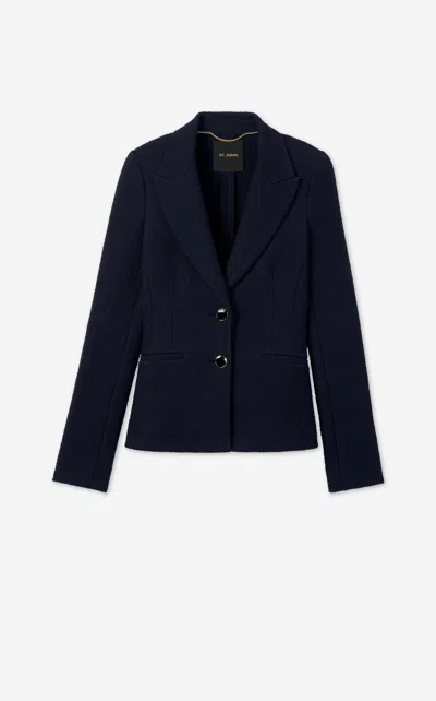 St John The Studio Tweed Jacket In Midn