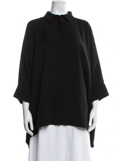 Pre-owned St John Three-quarter Sleeve Blouse In Gray