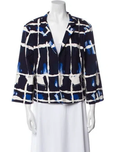 Pre-owned St John Tie-dye Print Blazer In Blue
