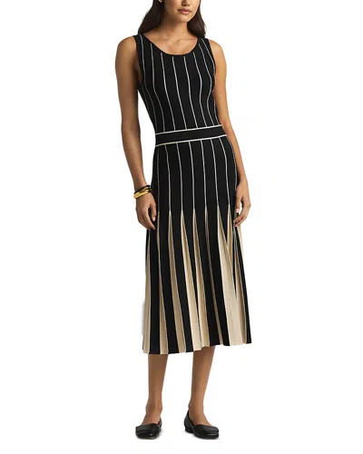 ST JOHN TONAL PLEATED DRESS