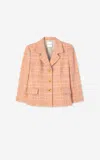 St John Tonal Soft Check Tweed Jacket In Comi