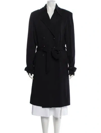 Pre-owned St John Trench Coat In Black