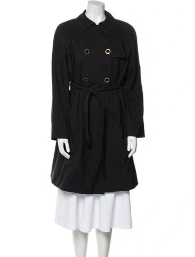 Pre-owned St John Trench Coat In Black